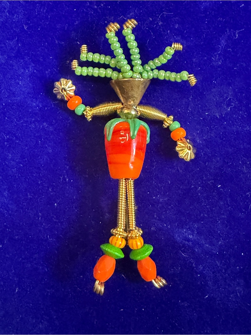 Vintage Moonbabies Crazy Carrot Figure Stick Pin
